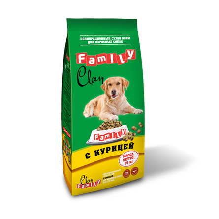 Clan Family Сухой корм для взрослых собак всех пород (с курицей) – интернет-магазин Ле’Муррр