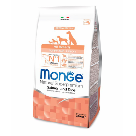 Monge Dog Speciality Puppy&Junior Сухой корм для щенков всех пород (лосось с рисом) – интернет-магазин Ле’Муррр